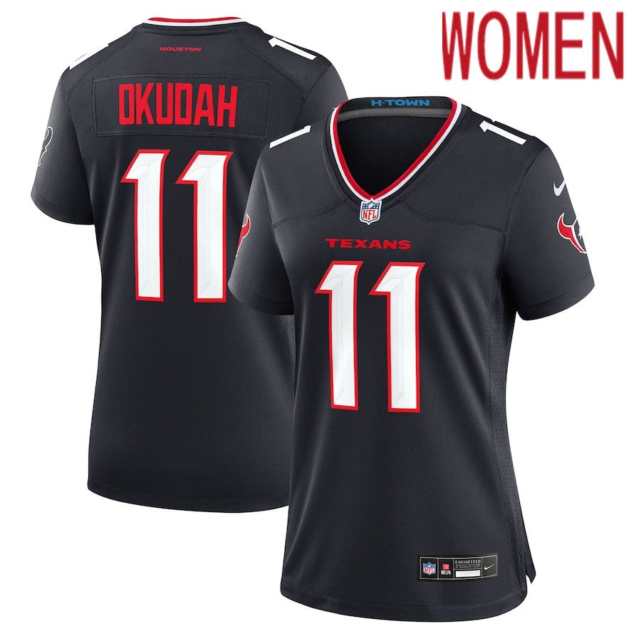 Women Houston Texans #11 Jeff Okudah Nike Navy Team Game NFL Jersey->houston texans->NFL Jersey